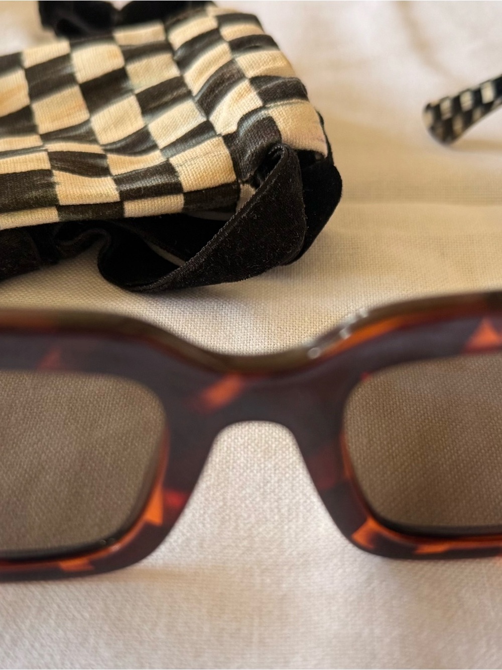 MacKenzie-Child’s Tortoiseshell Square Sunglasses - Brown Amber Lenses - Picture 2 of 6